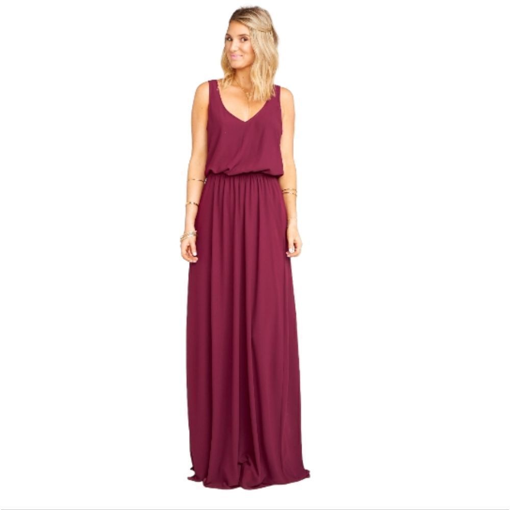 Show Me Your Mumu Formal Kendall Maxi Dress in‎ Merlot Chiffon Size Small